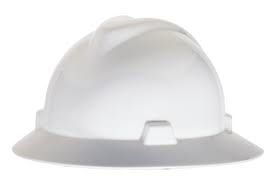 V Gard, Non-Slotted Hat, Type I, Wjite, Standard, Fas-Trac Ratchet Suspension - Latex, Supported